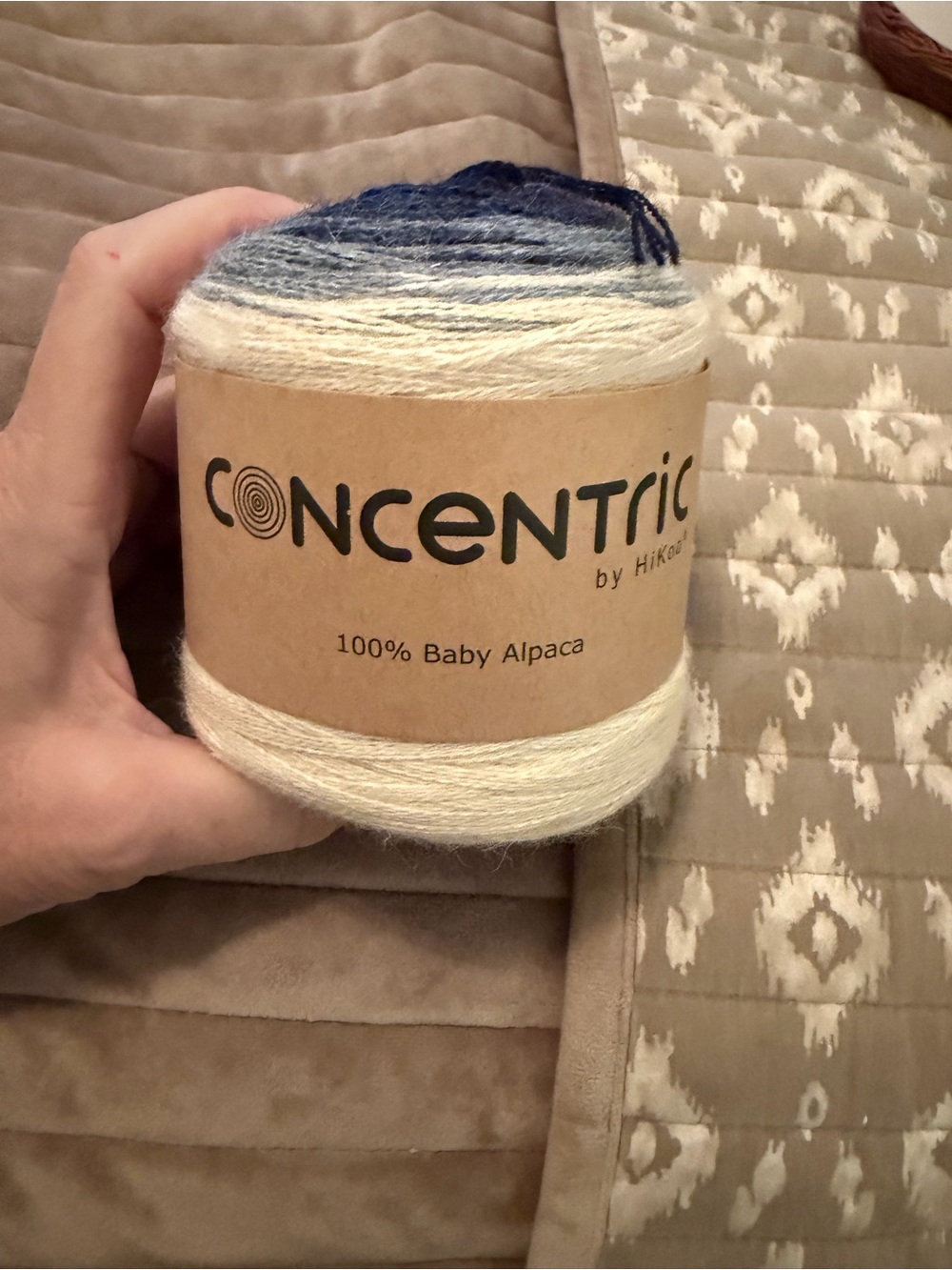 100% Baby Alpaca Gradient Yarn - Blue and Cream